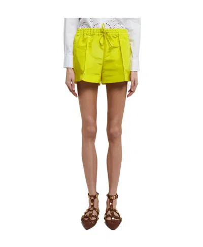 Valentino Logo Casual Shorts In Gold