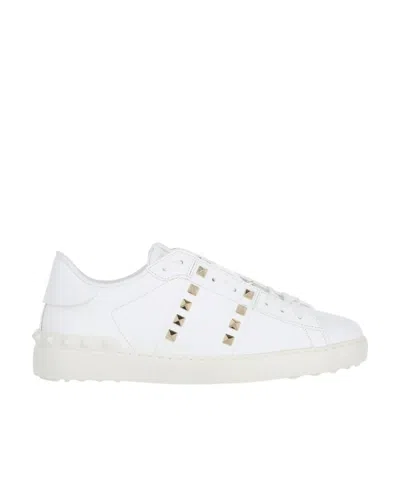Valentino Garavani Valentino Rockstud Untitled Leather Sneaker In White