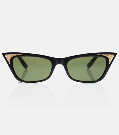 Valentino Logo Cat-eye Sunglasses In Black