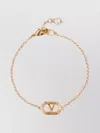 Valentino Adjustable Chain Link Bracelet With Pearl Detail