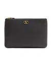 Valentino Logo Clutch In Black