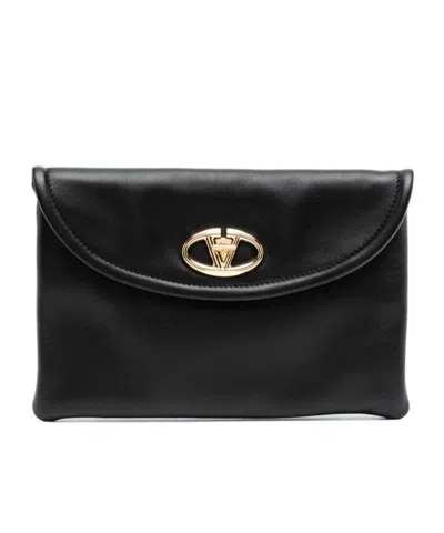 Valentino Garavani Logo Clutch In Black