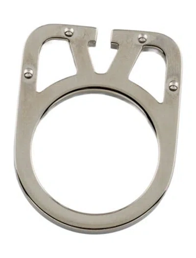 Pre-owned Valentino Garavani Logo Cocktail Ring In Multi