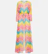 Valentino Chevron 24 Muslin Abendkleid Frau Multicolor 38 In Multicolor