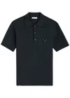 Valentino Logo Cotton-blend Polo Shirt In Navy