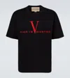 Valentino Crew Neck Short Sleeve T-shirt Design In Black