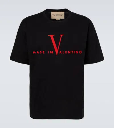 Valentino Crew Neck Short Sleeve T-shirt Design In Black