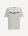 Valentino Cotton Slogan Print Drop Shoulder T-shirt
