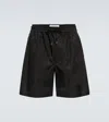 Valentino Logo-patch Cotton Drawstring Shorts In Black