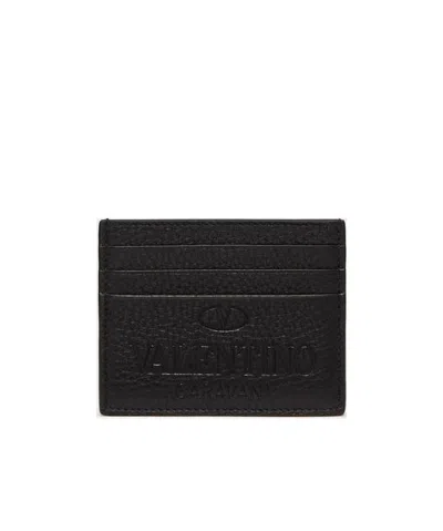 Valentino Garavani Logo Debossed Cardholder In Black