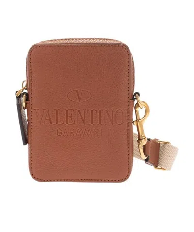 Valentino Garavani Logo-debossed Crossbody Bag In Brown