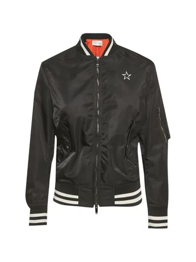 Pre-owned Valentino Logo-detail Bomber Jacket In Black