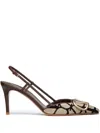 Valentino Vlogo Toile Iconographe Slingback Pumps In Neutral