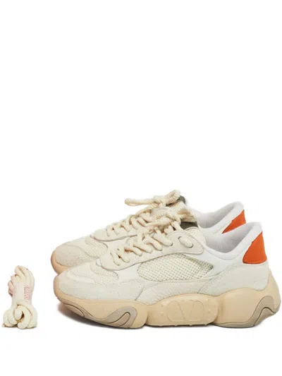 Pre-owned Valentino Garavani Logo-detail Sneakers In Neutral