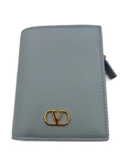Valentino Garavani Logo-detail Wallet In Blue