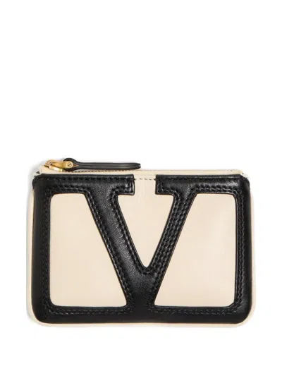 Valentino Garavani Logo-detail Wallet In Neutral