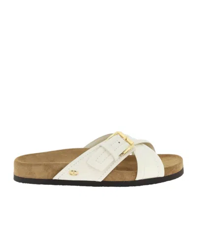 VALENTINO GARAVANI VALENTINO LOGO DETAILED SLIP-ON SANDALS