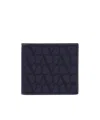 Valentino Logo Double-folded Wallet In Black