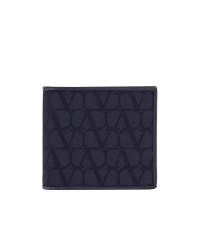 Valentino Garavani Logo Double-folded Wallet In Black