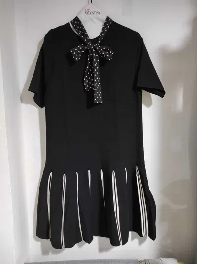 Valentino Logo Dress In Black