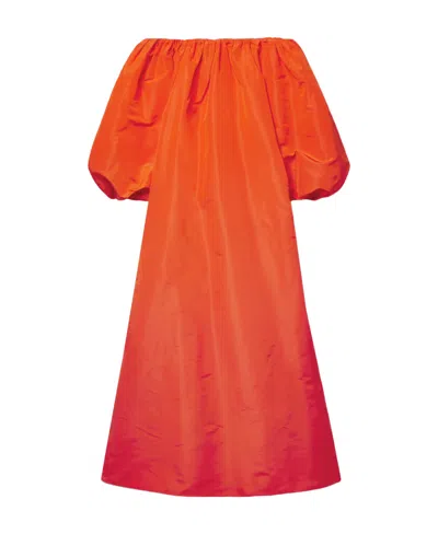 Valentino Logo Dress Dress In Orange