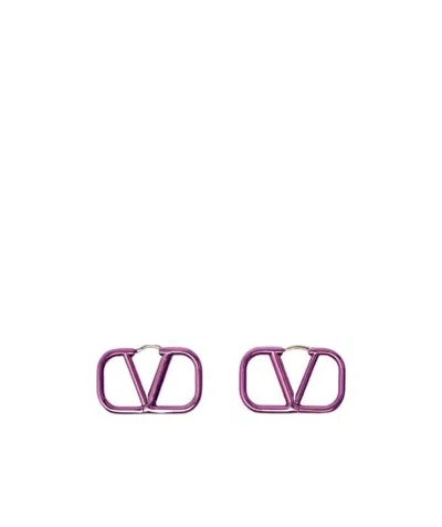 Valentino Garavani Logo Earring In Purple
