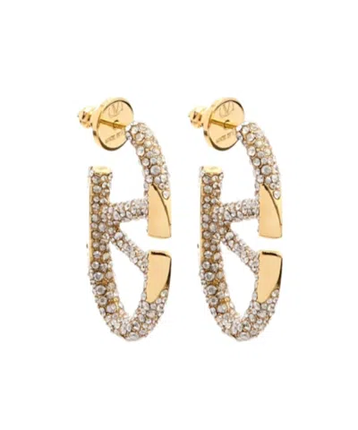 Valentino Garavani Logo Earrings In Yellow