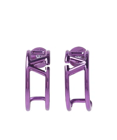 Valentino Garavani Logo Earrings In Purple
