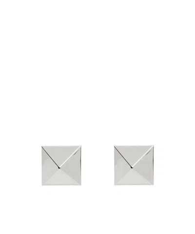 Valentino Garavani Logo Earrings In White