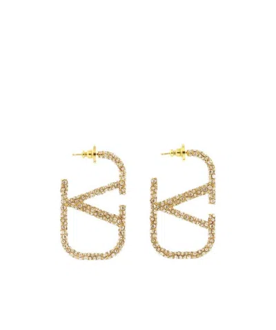 Valentino Garavani Logo Earrings In Yellow