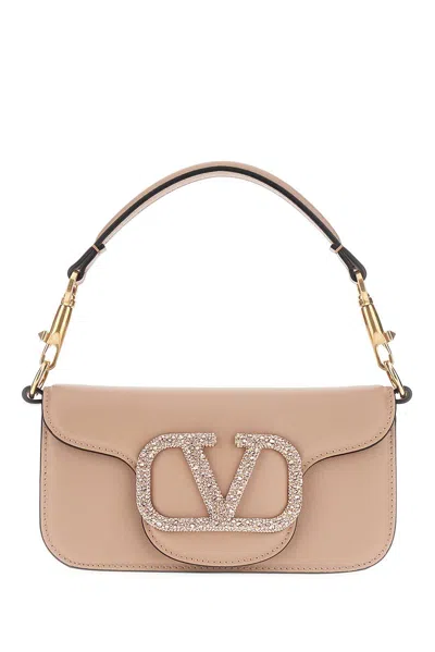 VALENTINO GARAVANI LOGO EMBELLISHED CHAIN LINKED SMALL SHOULDER BAG