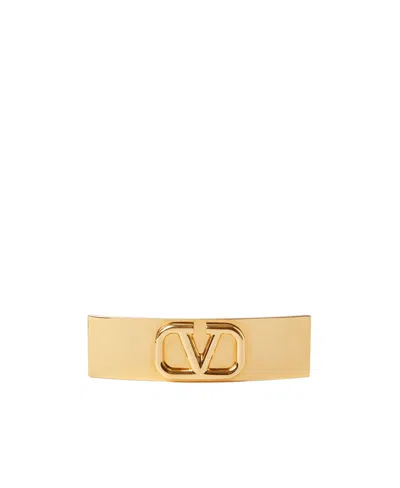 Valentino Garavani Vlogo Signature Metal Hair Clip Woman Gold Uni