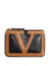 Valentino Viva Superstar Leather Card Case In Black