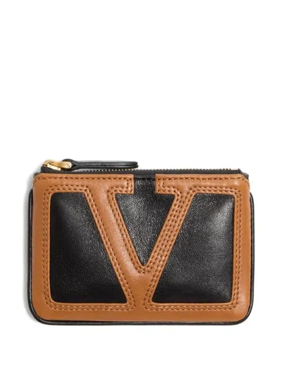 VALENTINO GARAVANI LOGO-EMBELLISHED LEATHER CARDHOLDER