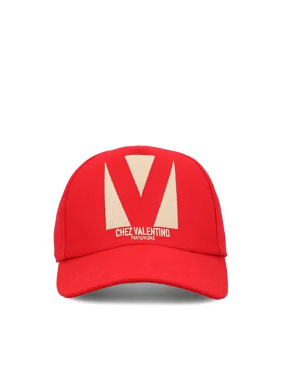 Valentino Garavani "chez Valentine" Baseball Hat In Red