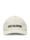 Valentino Ivory Cotton Baseball Cap With Adjustable Embroidered Logo