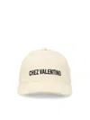 Valentino Ivory Cotton Baseball Cap With Adjustable Embroidered Logo In Avorionero