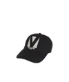 Valentino Curved Brim Baseball Hat In Black