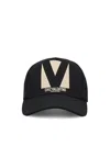 Valentino Garavani Black Baseball Cap With Butter Logo In Adjustable Cotton Women In Black