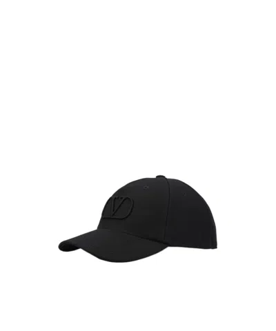 Valentino Garavani Valentino Logo Embroidered Baseball Cap In Black