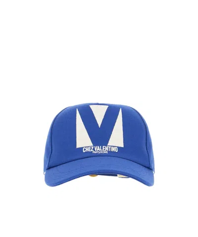 Valentino Garavani Logo Embroidered Baseball Cap In Blue