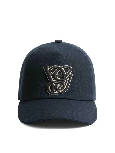 Valentino Garavani Cotton Baseball Cap With Embroidery In Blue