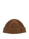 Valentino Logo-embroidered Beanie In Brown