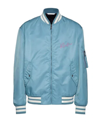 VALENTINO VALENTINO LOGO EMBROIDERED ZIP-UP BOMBER JACKET