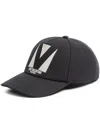 Valentino Garavani Black Hat With Logo On The Front In Cotton Man In Black