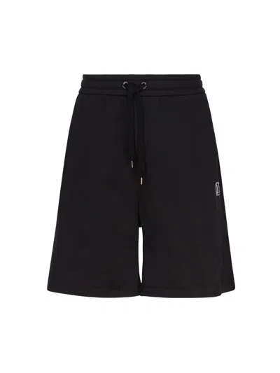 Valentino Logo Embroidered Drawstring Shorts In Nero