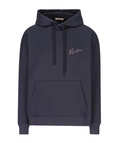 VALENTINO VALENTINO	LOGO PRINTED DRAWSTRING HOODIE