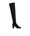 Valentino Logo-embroidered Over-the-knee Boots In Black