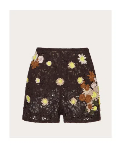 Valentino Logo Embroidered Shorts In Animal Print