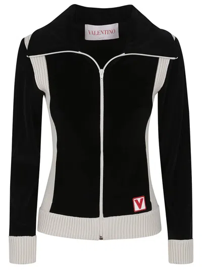 Valentino Velvet Track Jacket In Black